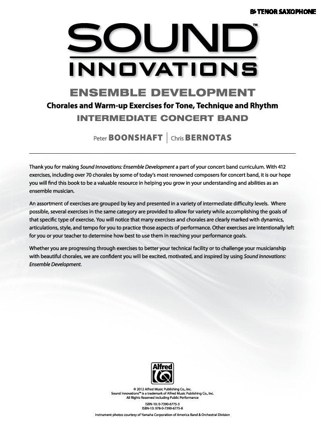Sound Innovations for Concert Band: Ensemble Development — Tenor Sax (Alfred Music)
