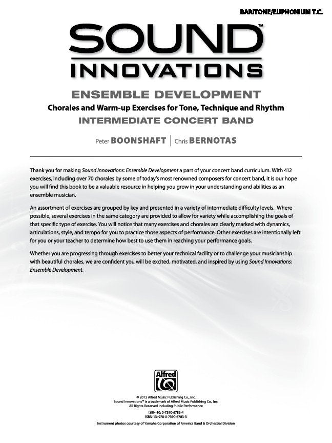 Sound Innovations for Concert Band: Ensemble Development — Baritone (Treble Clef) (Alfred Music)