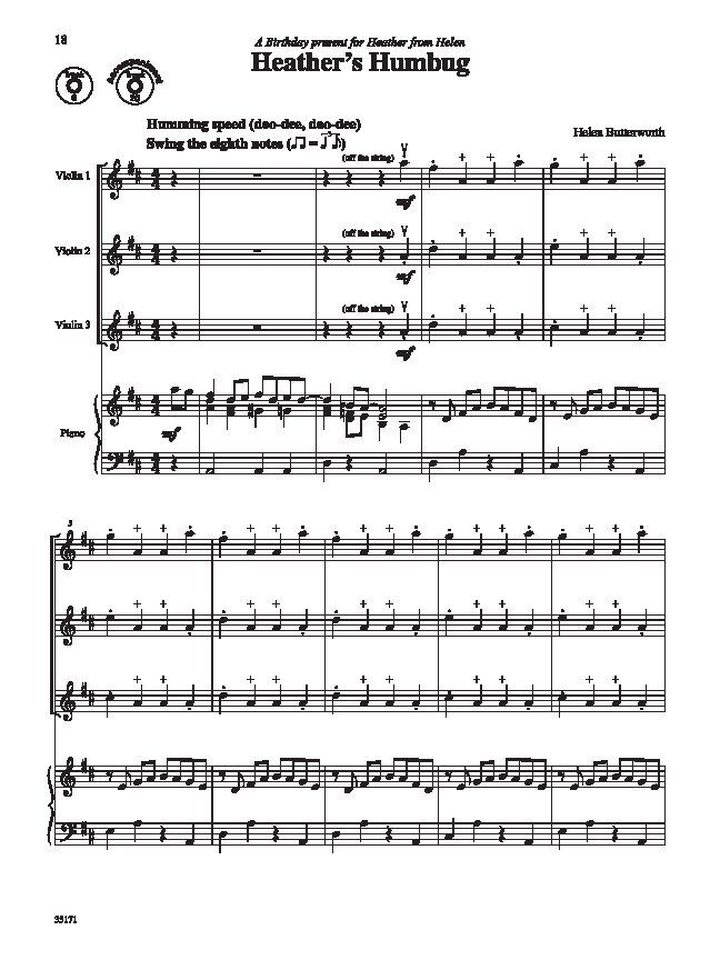 Gems for Violin Ensembles 1 BK/CD by Helen Butterworth, Alfred Music, 32 Pages, Violin Ensemble with Piano or CD Accompaniment — view 4