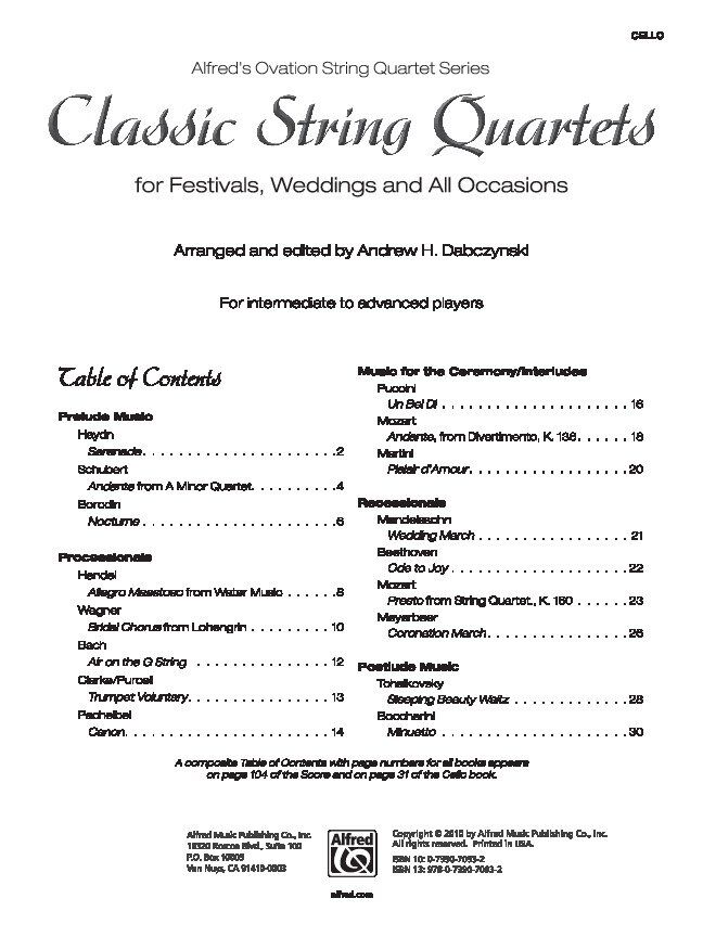 Classic String Quartets for Cello - Alfred's Ovation String Quartet Series — view 2