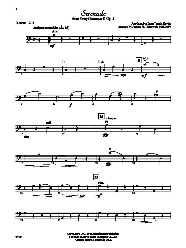 Classic String Quartets Double Bass Part by Andrew H. Dabczynski — view 3