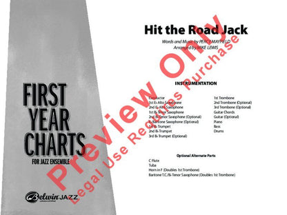 Hit the Road Jack Jazz Ensemble Arrangement by Mike Lewis — view 2