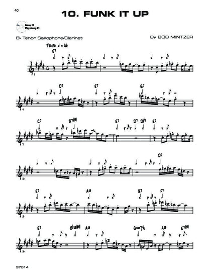 12 Medium-Easy Jazz, Blues & Funk Etudes for Tenor Saxophone by Bob Mintzer, Alfred Music, 56 pages, Belwin Play-Along Series — view 2