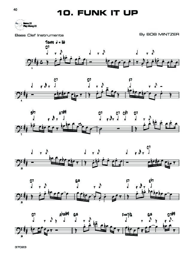12 Medium-Easy Jazz, Blues & Funk Etudes by Bob Mintzer - B.C. Instruments, 56 Pages, Alfred Music, Belwin Play-Along Series — view 2