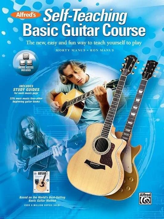 Alfred's Self-Teaching Basic Guitar Course Book with Study Guide and Online Audio