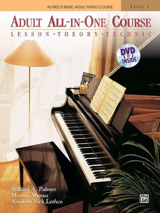 Alfred's Basic Adult All-in-One Piano Course Book 1 & DVD