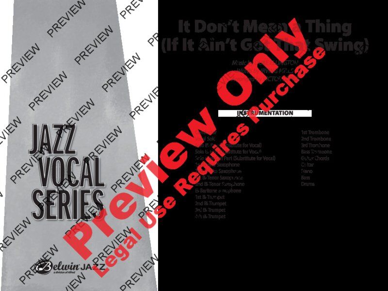 It Don't Mean a Thing Jazz Vocal Feature JE2 SC/PTS