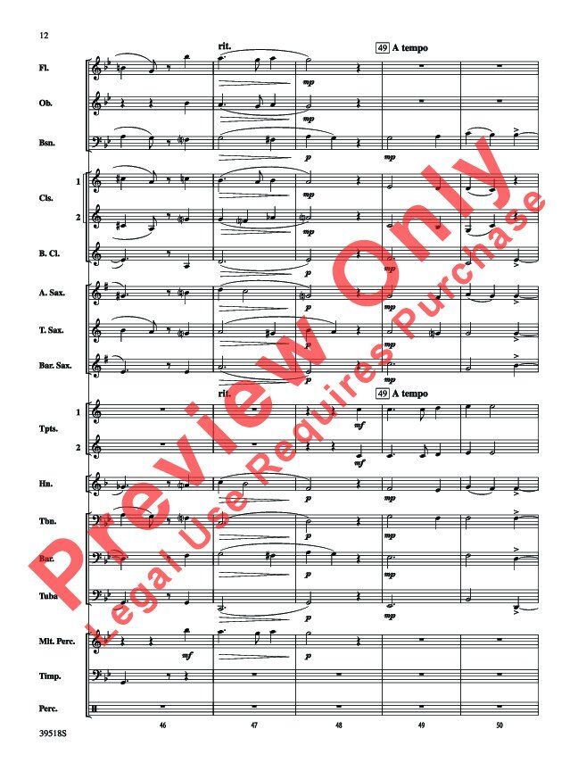 Willow for Concert Band CB2 SC/PTS by Percy Aldridge Grainger, Arranged by Douglas E. Wagner — view 2
