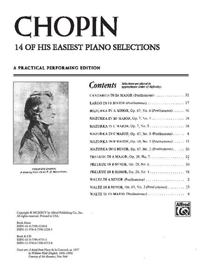 Chopin - 14 Easy Piano Selections, Practical Performing Edition, Alfred Masterwork Edition, 32 Pages — view 2