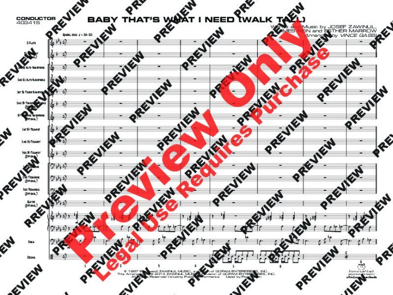 Baby That's What I Need (Walk Tall) Jazz Ensemble Arrangement — view 2
