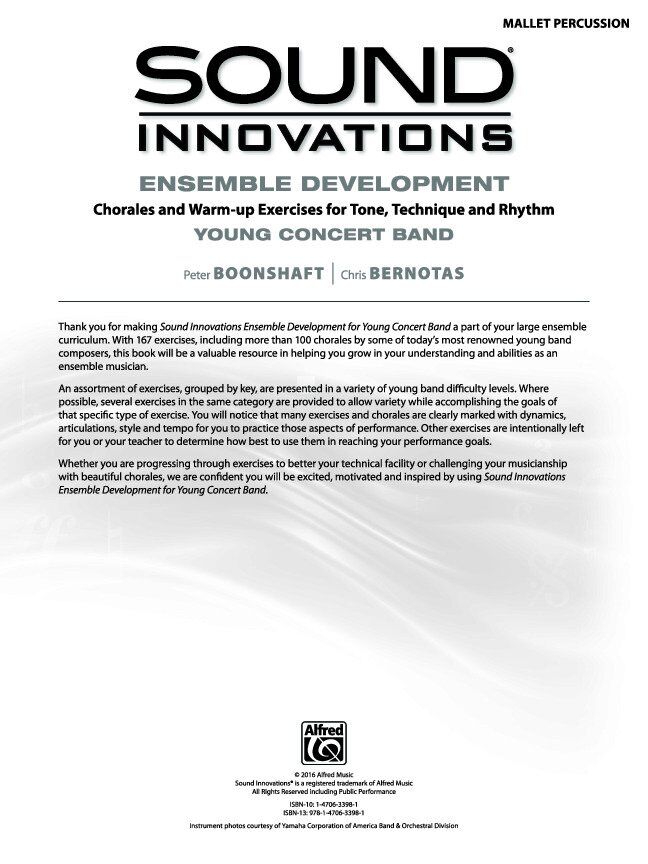 Sound Innovations Ensemble Development Mallet Percussion for Young Band