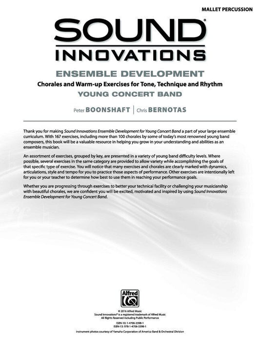 Sound Innovations Ensemble Development Mallet Percussion for Young Band