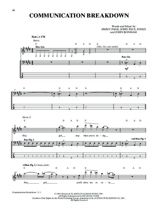 Led Zeppelin I Bass Tab Platinum Album Songbook — view 4