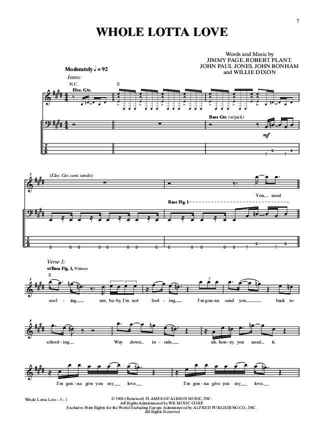 Led Zeppelin II Bass Tab Platinum Album — view 3