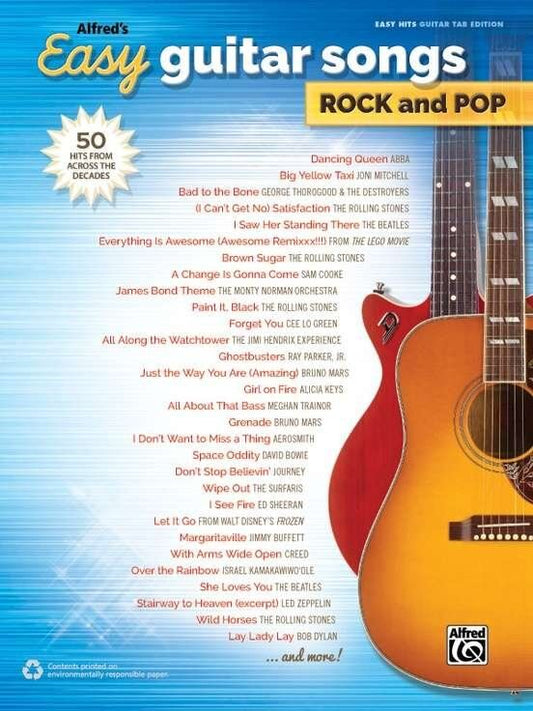 Alfred's Easy Guitar Songs - Rock and Pop Easy TAB Songbook