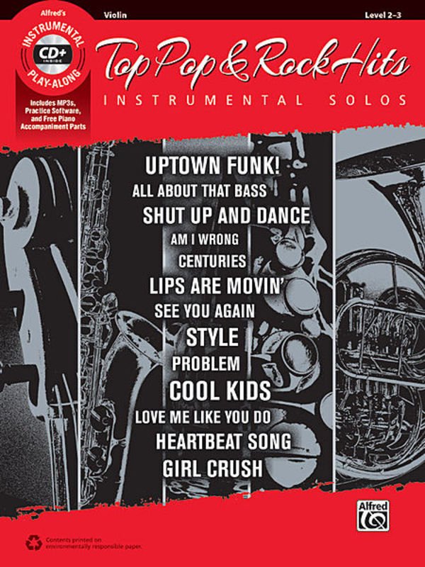 Top Pop & Rock Hits Instrumental Solos — Violin Book/CD (Alfred Music)