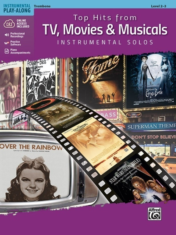 Top Hits From Tv Movies & Musicals Trombone Book/Online Audio