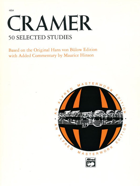 Cramer - 50 Selected Studies for Piano, Alfred Masterwork Edition, 136 Pages, Edited from Hans von Blow Edition