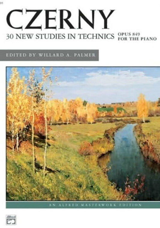 Czerny - 30 New Studies in Technique Op. 849 for Piano, 64 Pages, Alfred Masterwork Edition