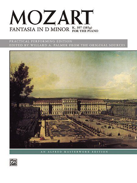 Mozart - Fantasia in D Minor K 397 for Piano, Alfred Masterwork Edition, 8 Pages, Fingering and Performance Suggestions