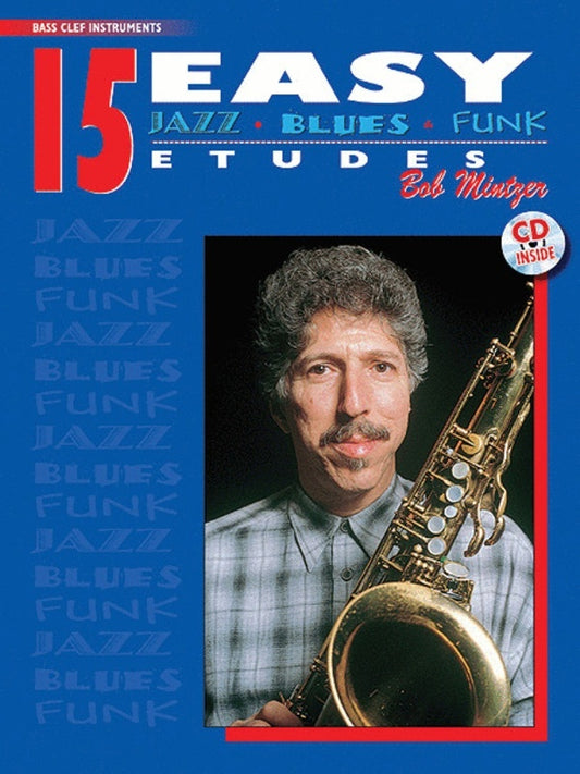 Easy Jazz Blues Funk Etudes 15 Bass Clef Book/CD Book