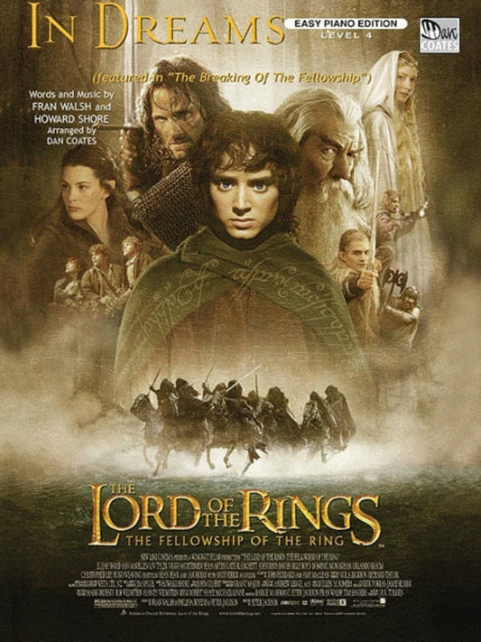 In Dreams Easy Piano Lord Of The Rings Arr Coate Book