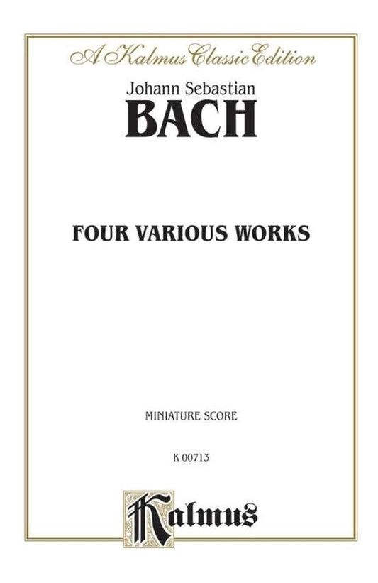 Bach - Four Various Works Miniature Score for Cello, Kalmus Edition, 128 Pages