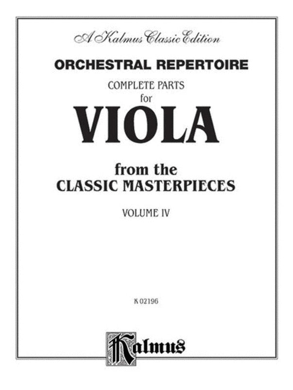 Orchestral Repertoire For Viola Book 4 Book