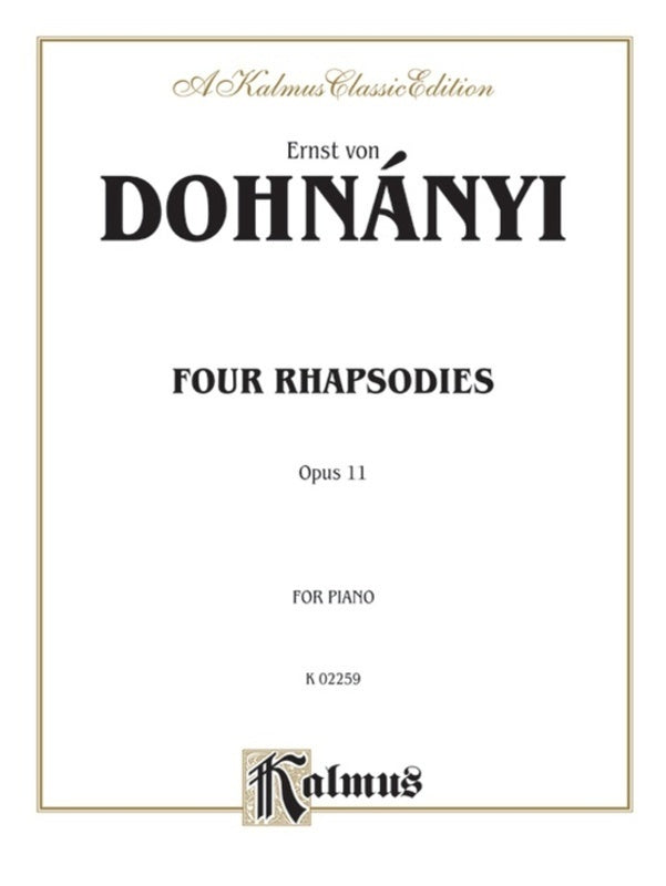 Dohnanyi - 4 Rhapsodies Op 11 For Piano