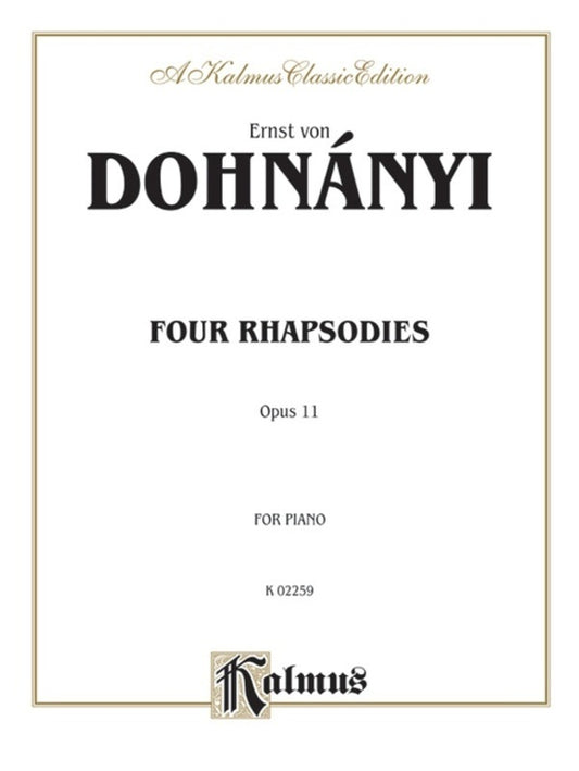 Dohnanyi - 4 Rhapsodies Op 11 For Piano