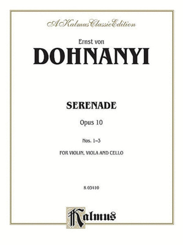 Serenade Op 10 Violin Viola Vc Book