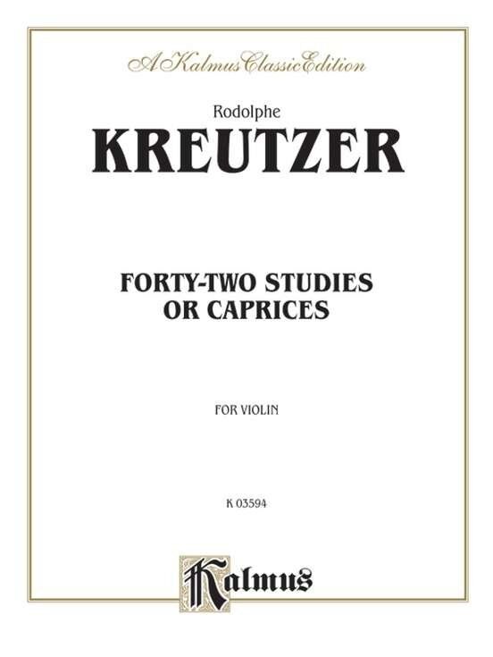 Studies or Caprices for Piano by Rudolphe Kreutzer, Kalmus Edition, 42 Pages