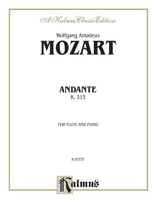 Mozart Andante in C Major K. 315 for Flute and Piano, Kalmus Edition, 12 Pages