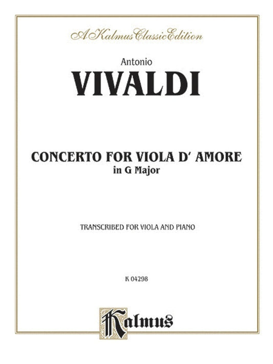 Concerto G For Viola Damore Vla/Piano Book