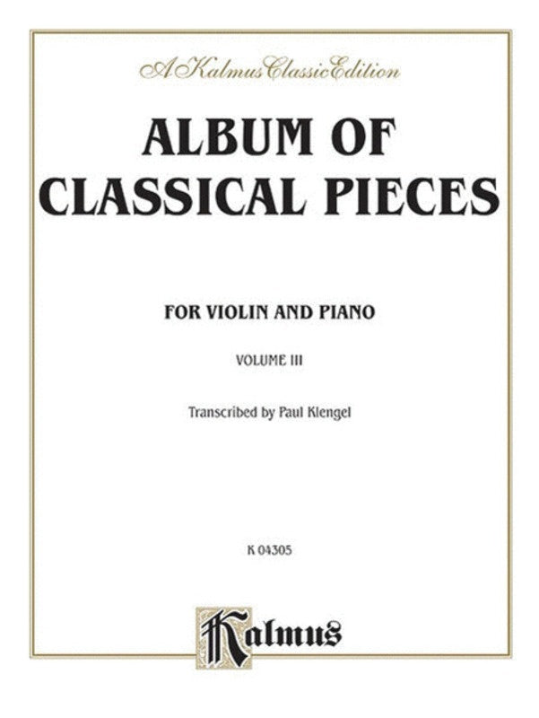 Album Of Classical Pieces Book 3 Arr Klengel