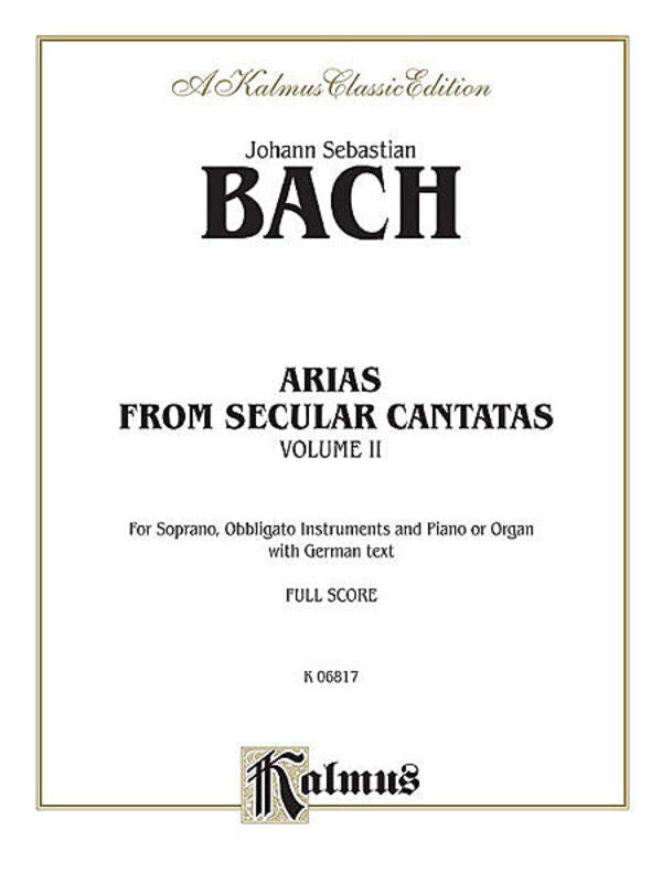 Arias From Secular Cantatas Book 2 Soprano