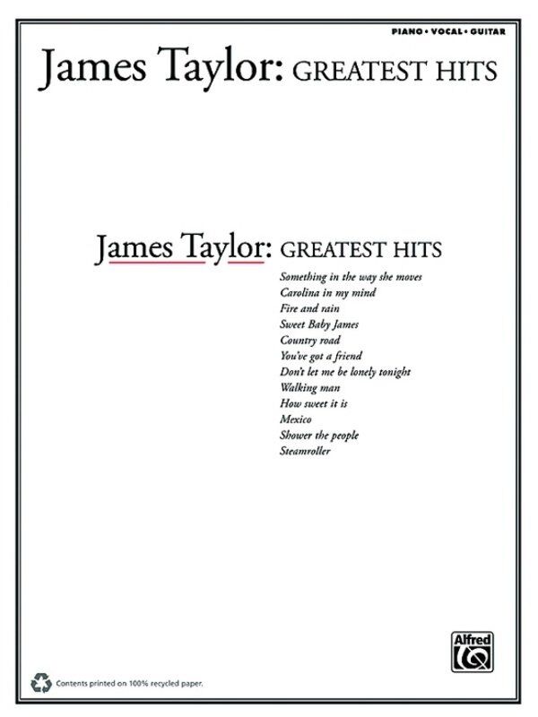 James Taylor - Greatest Hits PVG Songbook for Piano, Vocal & Guitar, 80 Pages, Includes Iconic Songs like Fire and Rain and You've Got a Friend