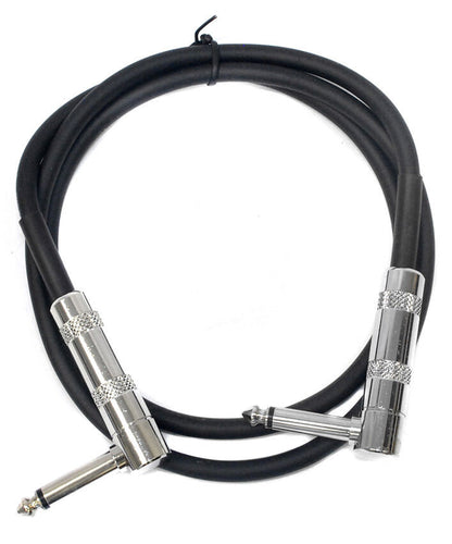 Leem 3ft Deluxe FX Pedal Patch Cable with 1/4" Right-Angled Plugs and Nickel Plated Connectors — view 2