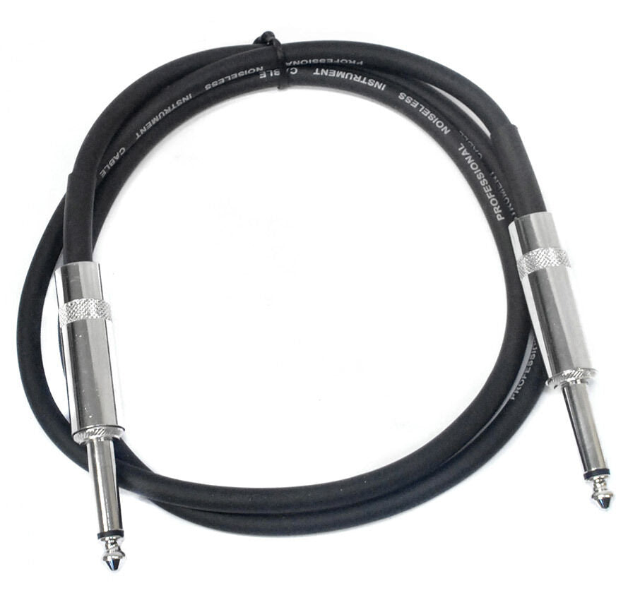 Leem 3ft Deluxe FX Pedal Patch Cable 1/4" Straight Plug Nickel Plated Helical Shield 99% — view 2