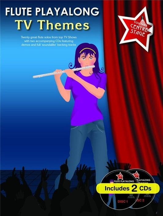 Flute Playalong TV Themes Book/2CDs (Softcover Book/CD)