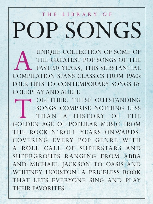 Library Of Pop Songs PVG (Softcover Book)