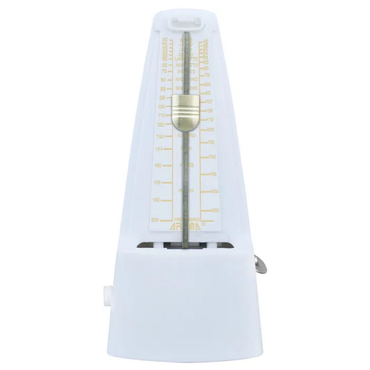 Aroma White Mechanical Metronome AM707WHITE with Built-in Accent Bell