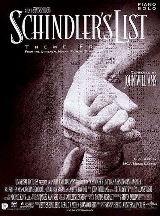 Theme From Schindlers List Piano Solo (Sheet Music) Book