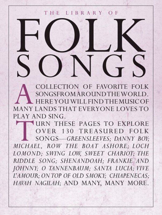 Library of Folk Songs PVG Songbook for Guitar and Piano