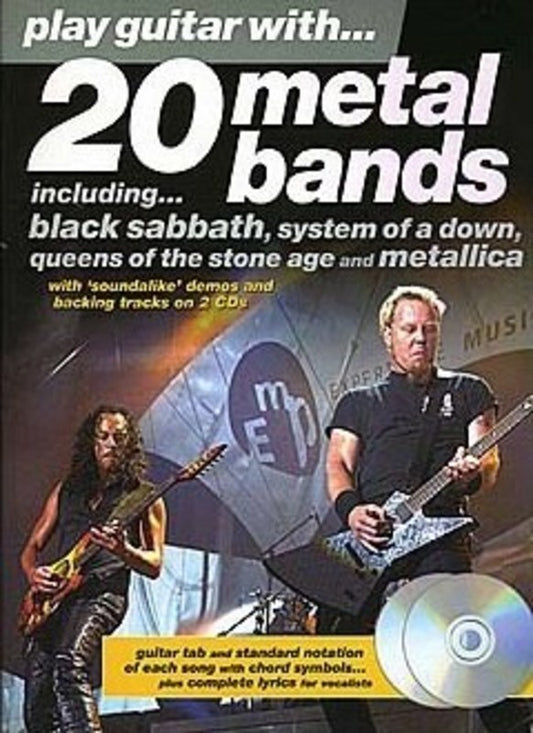 Play Guitar With 20 Metal Bands TAB Softcover Book/CD