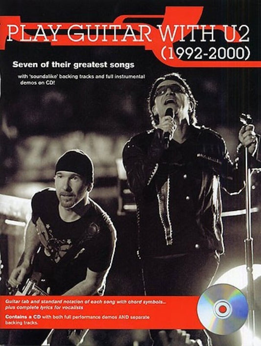 Play Guitar With U2 (1992-2000) Softcover Book/CD