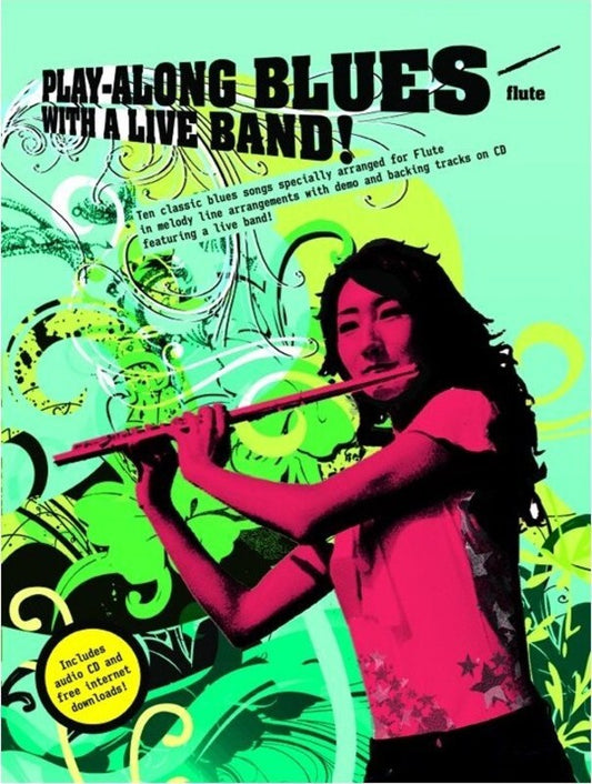 Play-Along Blues With A Live Band! Flute Softcover Book/CD