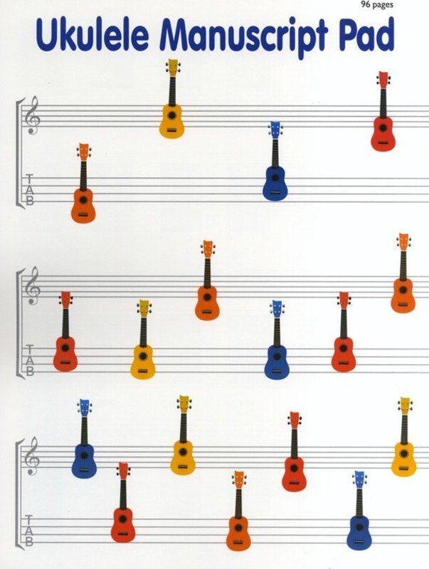 Ukulele Manuscript Pad - 96 Pages, Standard Notation & TAB