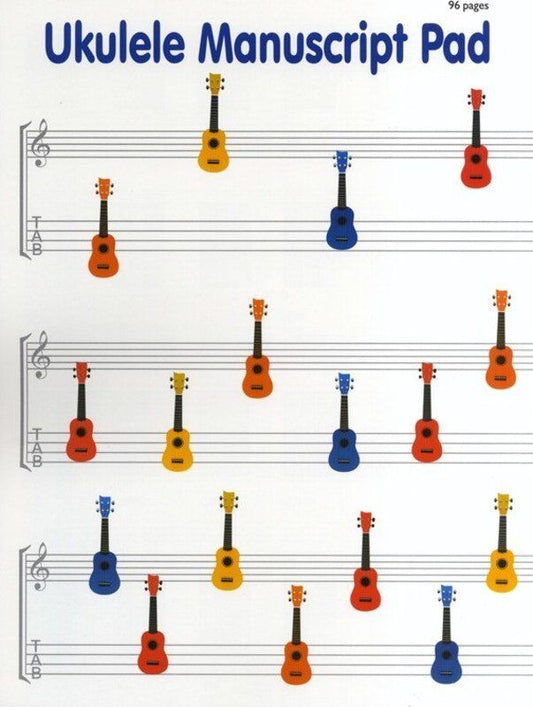 Ukulele Manuscript Pad - 96 Pages, Standard Notation & TAB