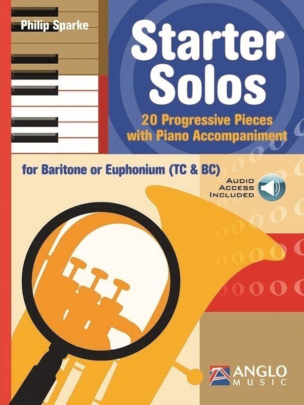 Starter Solos for Baritone or Euphonium by Philip Sparke, 32 pages, TC/BC, with online audio access, Anglo Music Press